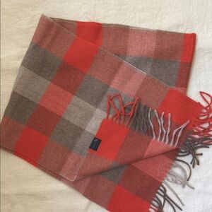 Orange and Brown Alpaca Plaid Scarf